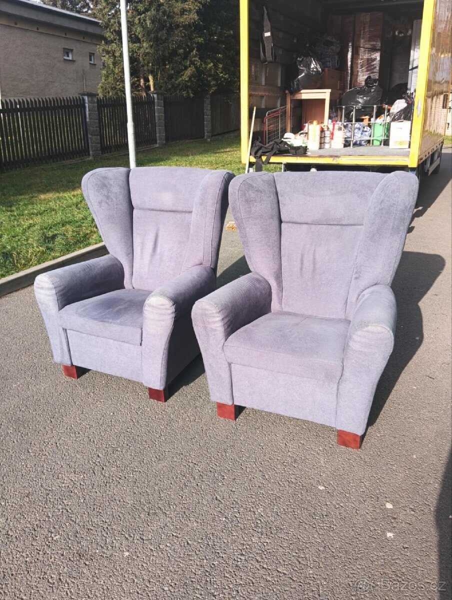 Moderní křeslo "ušák" 2ks - 2