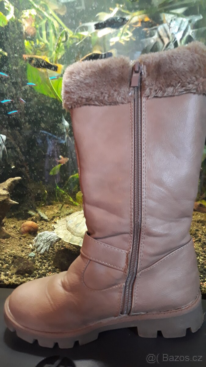 Dívčí teplé zimní kozačky vel.33 - 2