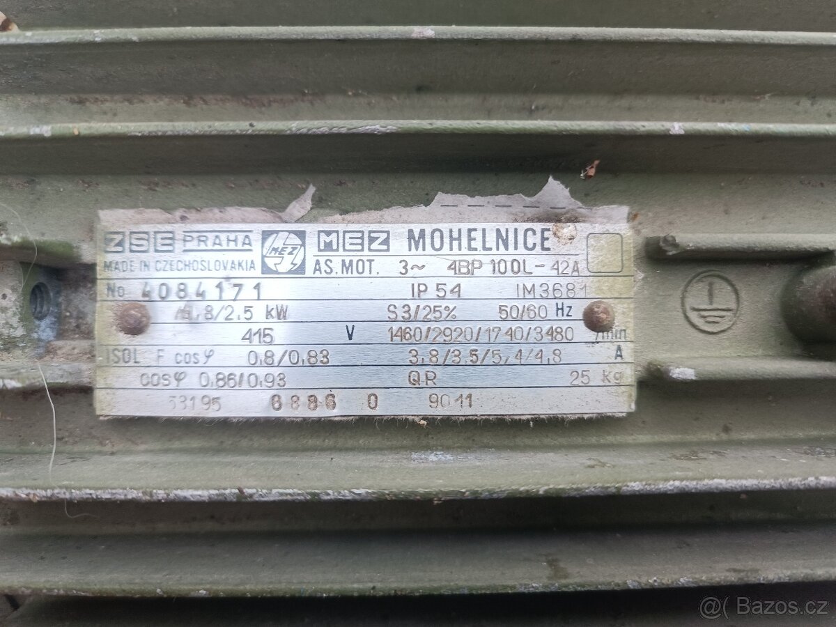 Elektromotor dahlanderův 1,8 /2,5kw 2. rychlostní - 2