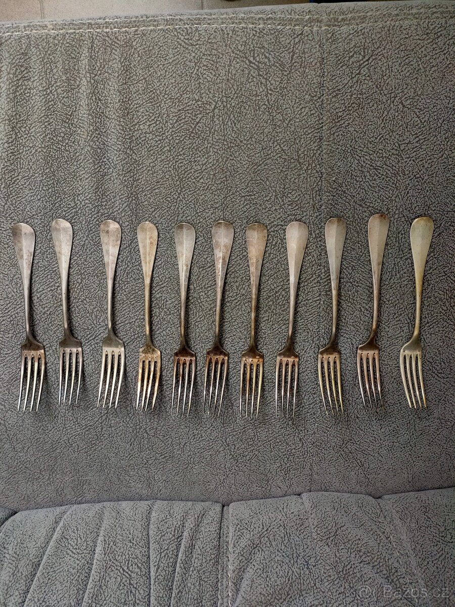 Starožitné vidličky - Alpaka - 2