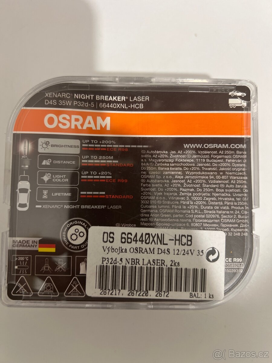 osram d4s, označení - 66440xnl-hcb - 2