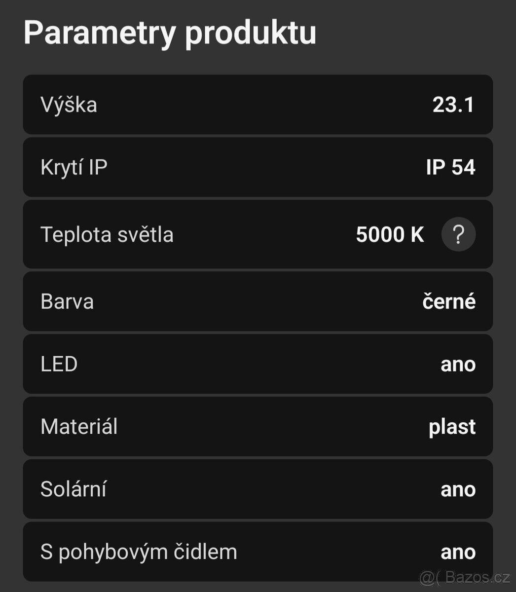 Světlo lutec, se senzorem, solární - 2