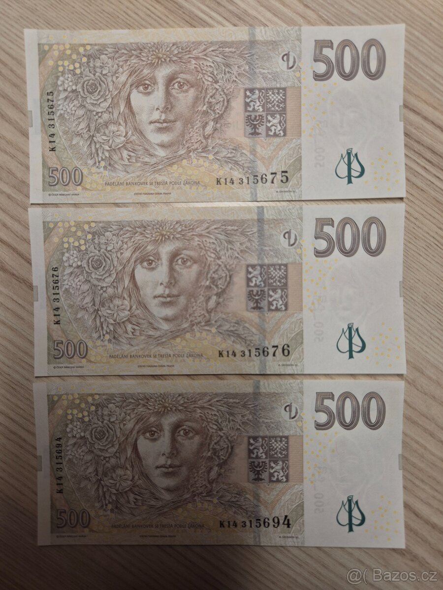 Postupka 500 Kč série K14 UNC - 2