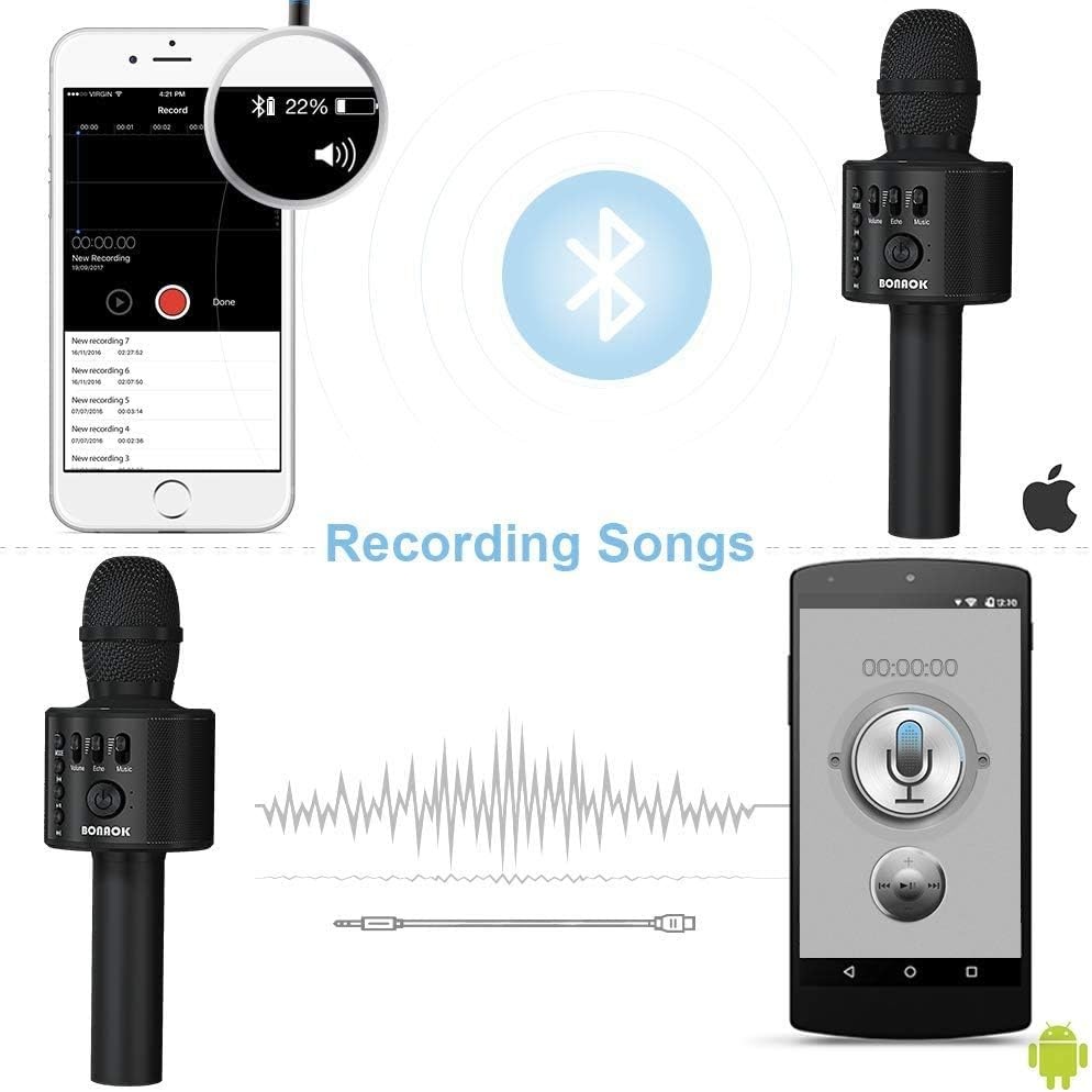 Bluetooth mikrofon Karaoke BONAOK 3v1, - 2