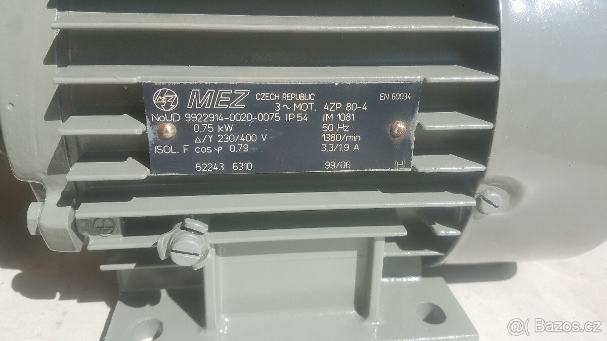 Asynchronní elektromotor MEZ 0,75kw 1380min-1 - 2