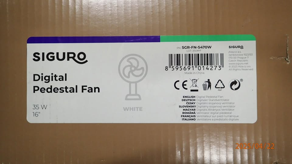 Ventilátor stojanový, Siguro FN-S470W čti... - 2