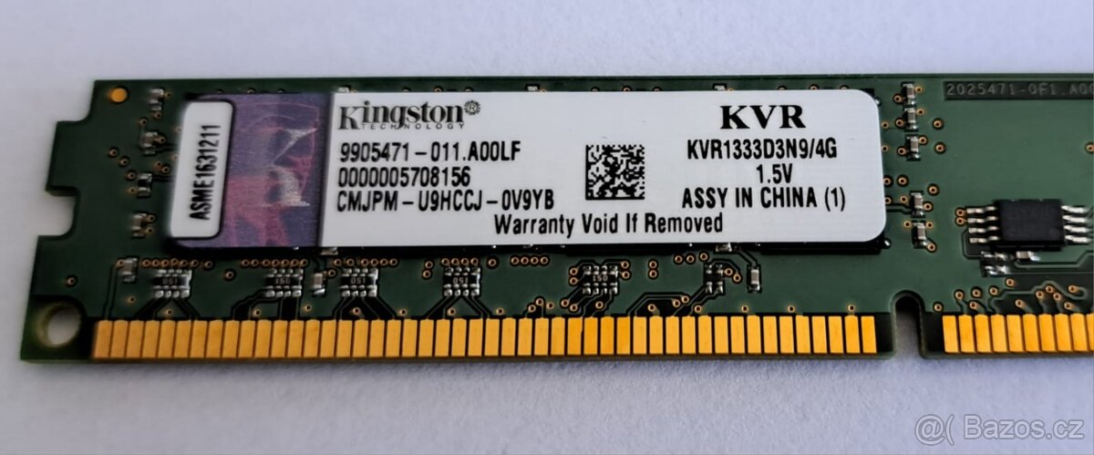 Kingston 16GB (4x4GB) DDR3 KVR1333D3N9/4G PC3-10600 1.5V - 2