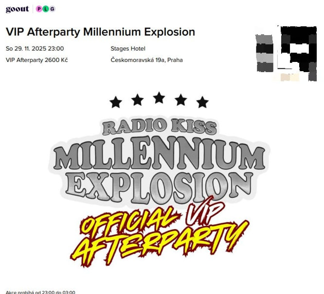2 vstupenky na VIP AfterParty Millennium Explosion - 2