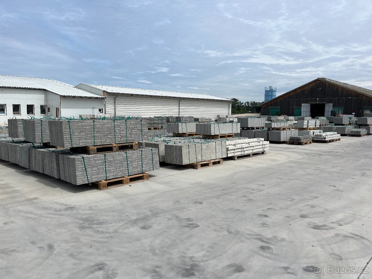 Betonový plot / betonová deska, betonový sloupek - 2