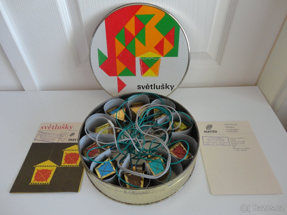 Starožitné vánoční lucerničky SVĚTLUŠKY TOP stav , Praha - 2