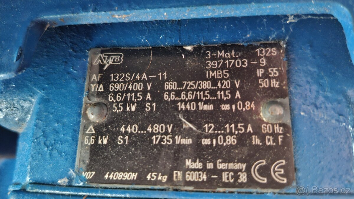 Elektromotor přírubový ATB 5,5 kW, 400V, 1440 ot/min
- 2