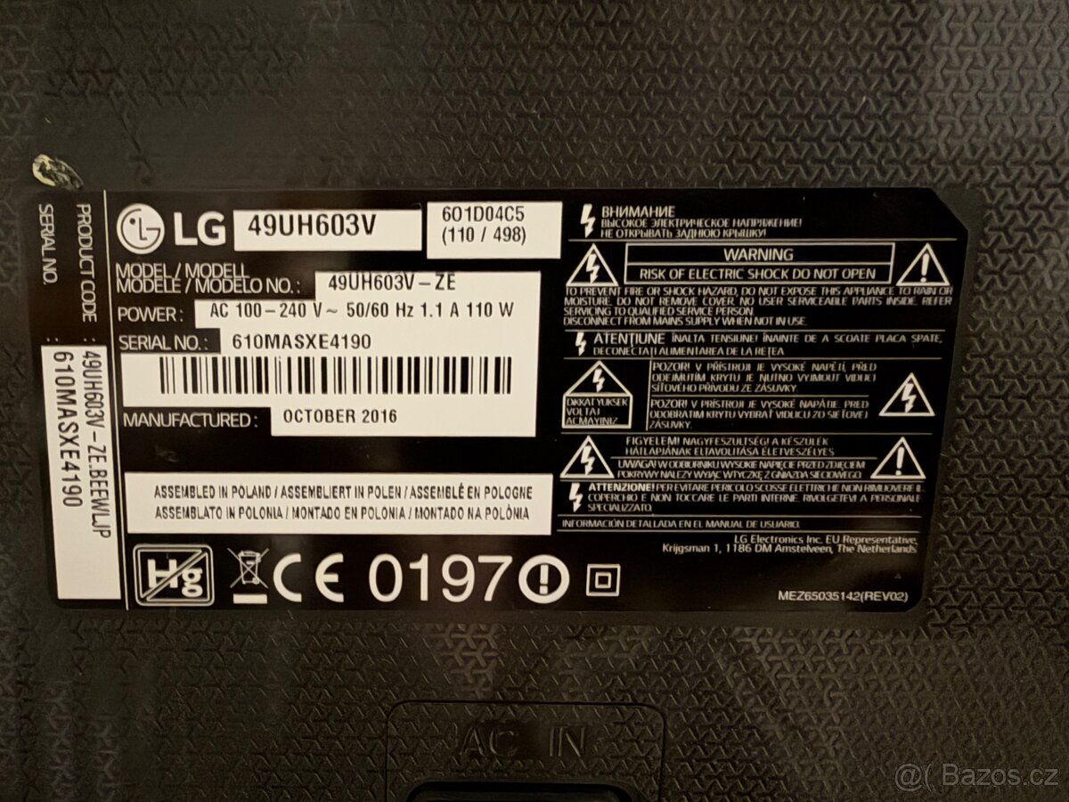 Televize LG 49UH603V - 2