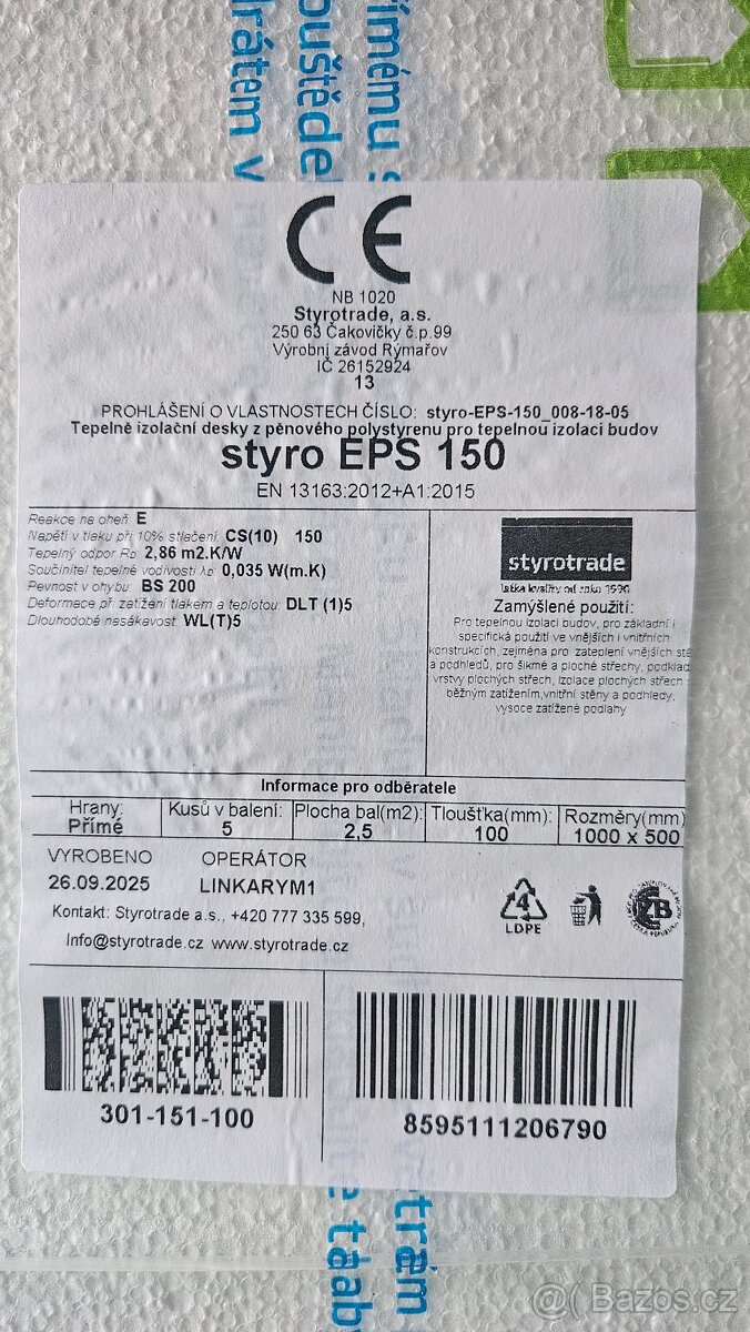 Podlahový polystyren EPS 150 tl. 100mm a 70mm - 2