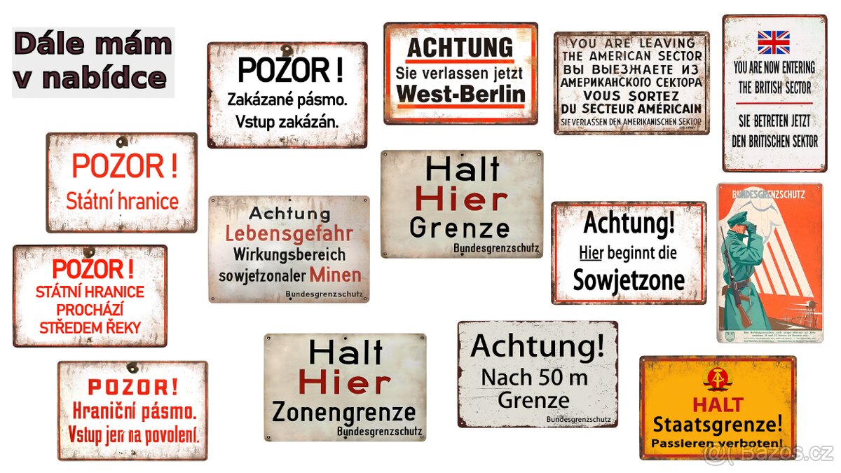 plechová cedule: Bundesgrenzschutz (dobová reklama) - 2