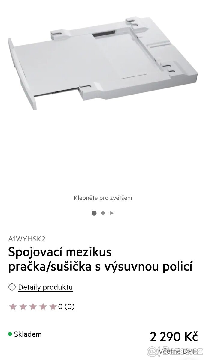 AEG Pračka / Suška spojovací díl prakticky Nový TOP stav - 2