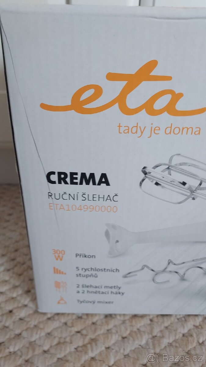Ruční šlehač ETA Crema 1049 90000 bílý. NEPOUŽITÝ, v krabici - 2