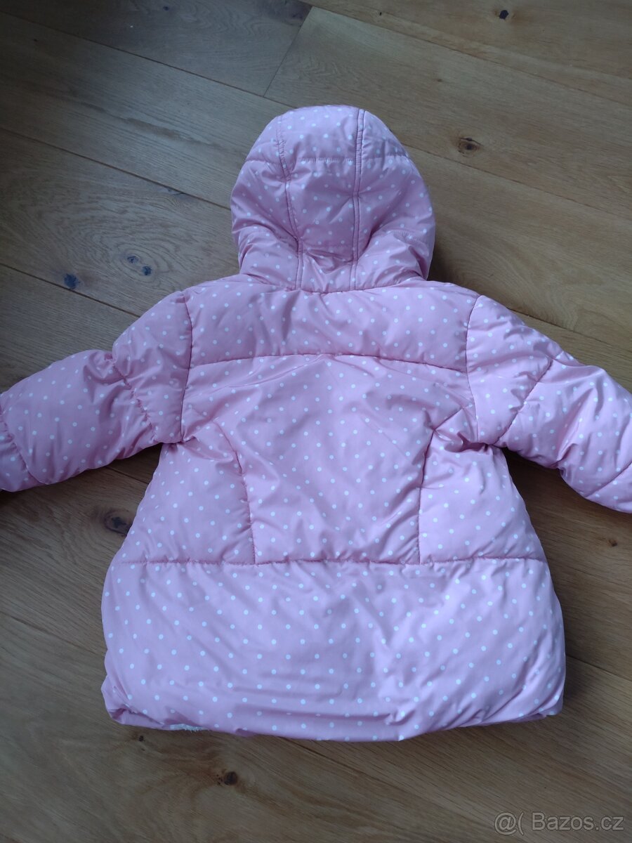 Zimní bunda, růžová puntíky (110) - 2