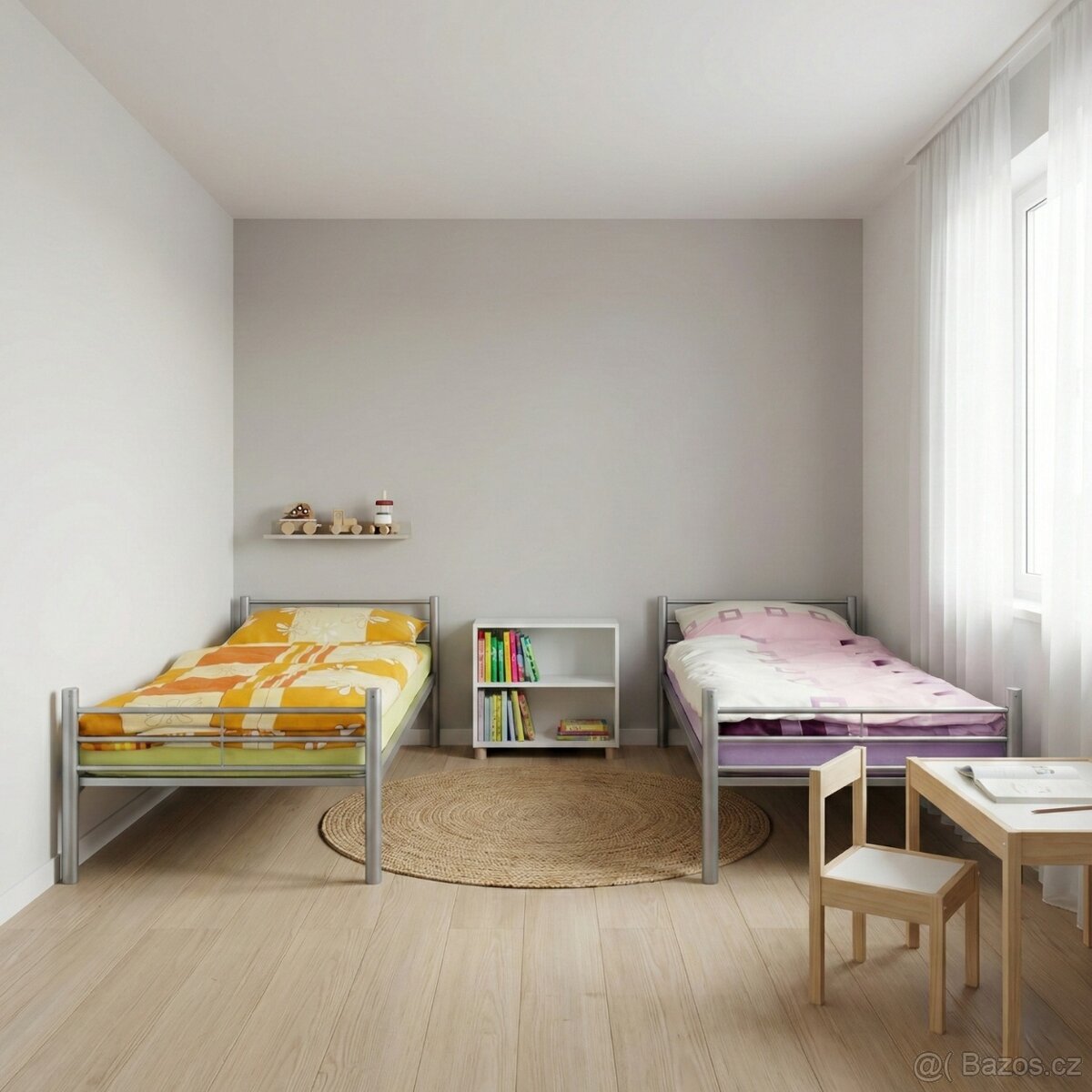 Palanda NOVÁ, patrová kovová postel a matrace - 2