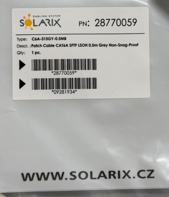 Solarix Patch kabel CAT 6A SFTP LSOH 0,5m - 2