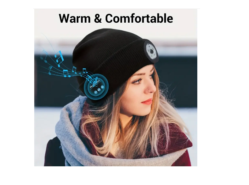 Čepice 4v1 LED osvětlení + přehrávač + hands free - 2