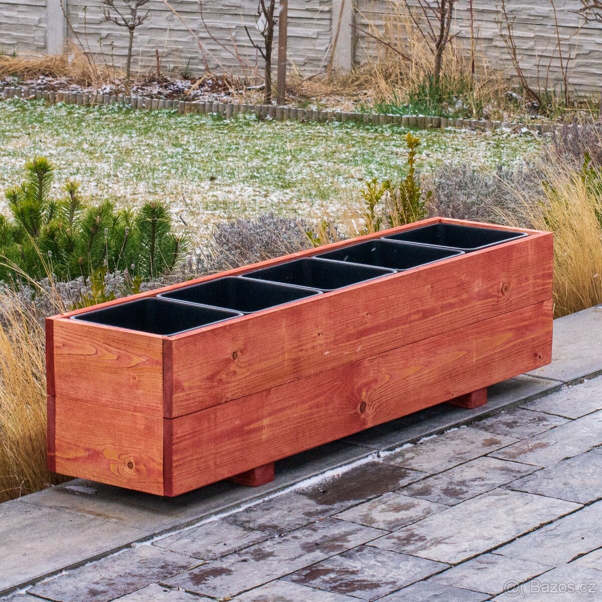 Dřevěné truhlíky na terasu - mahagon - 2