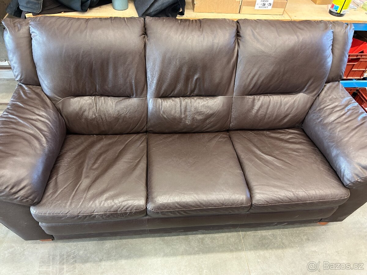 Kožený gauč a 2 křesla - 2