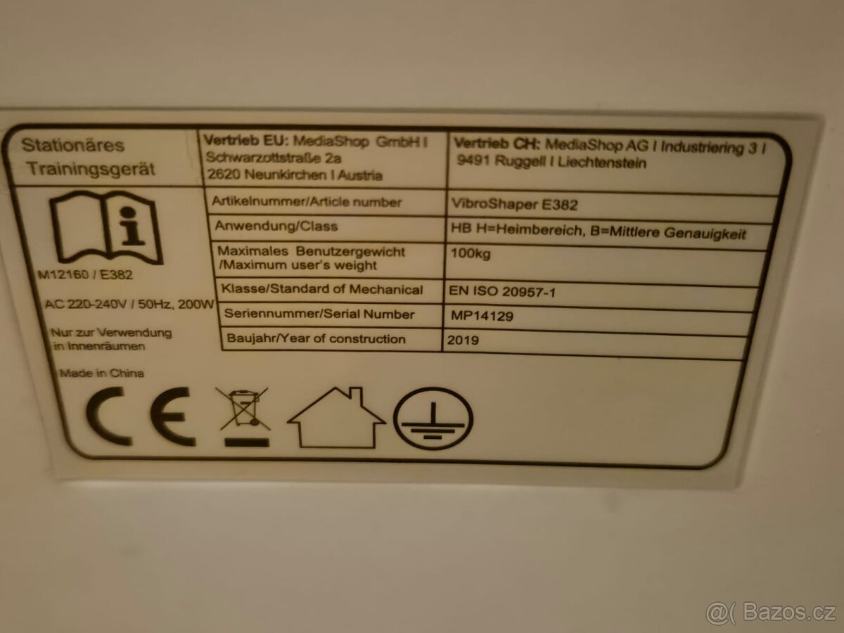 Vibrační plošina VibroShaper E382 - jako nová - 2