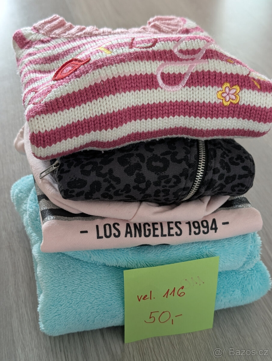 50 CZK - Mikiny a bunda pro slečnu, vel. 116 - 2