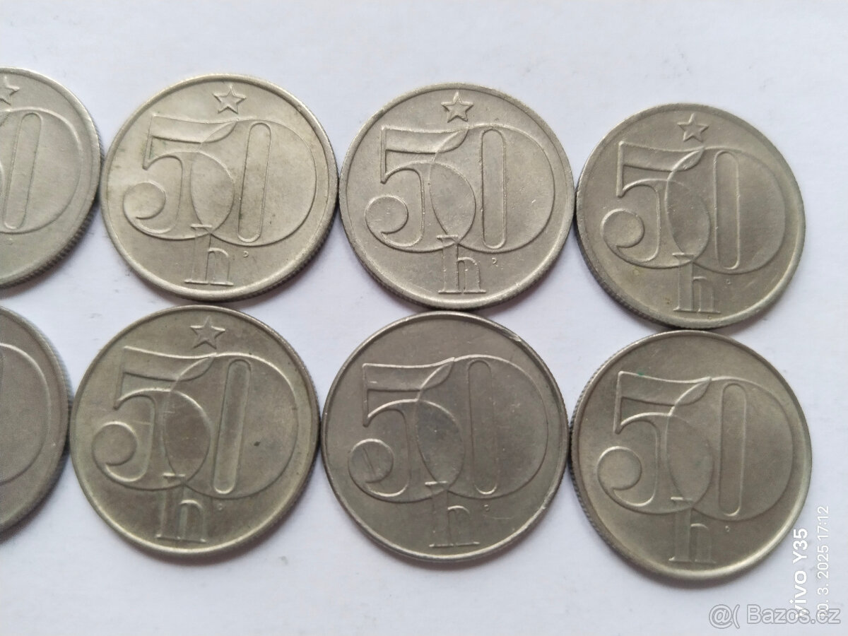 12x 50 haléřů Československo - 2