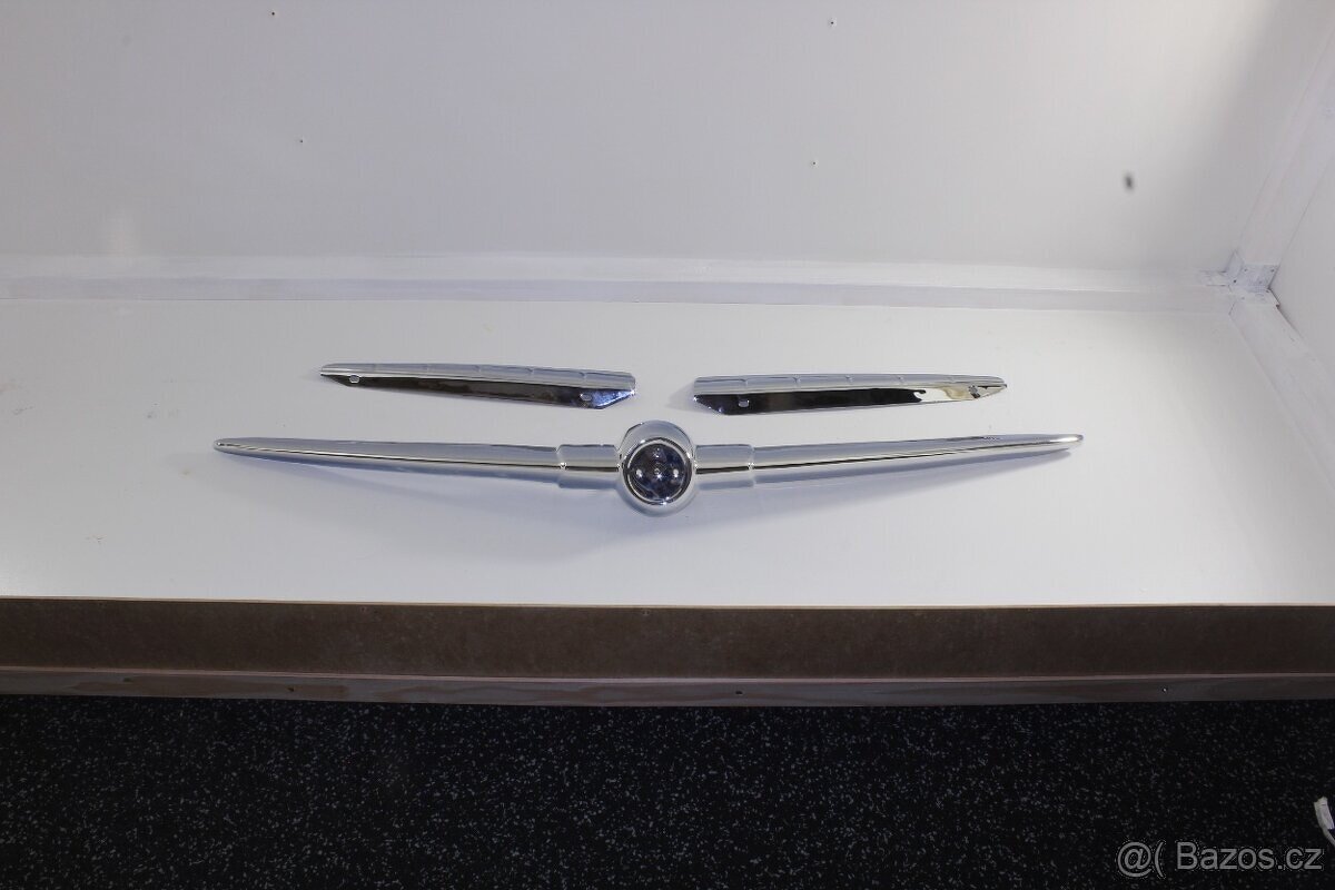 Lišta přední masky Škoda Spartak Oct. 1959-1960 nový chrom - 2