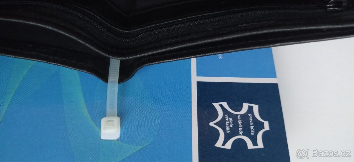 Nová pánská černá peněženka z pravé kůže - 2