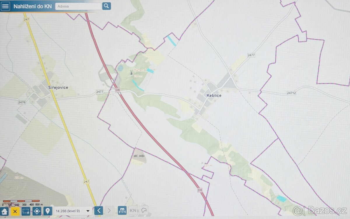 Prodej pole 22 509 m², Keblice, ev.č. 00107 - 2