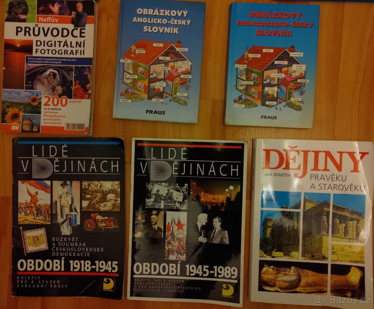 Knížky o chovu hlodavců a rybiček, učebnice jazyků, historie - 2