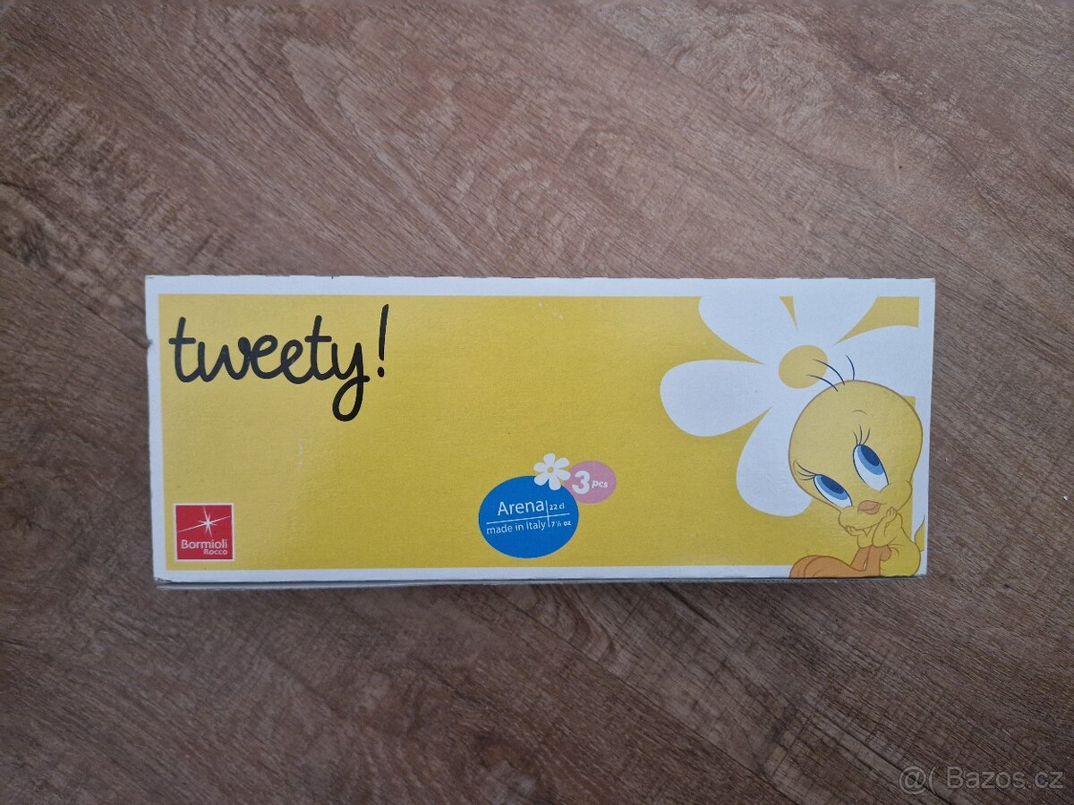 Krásná nová sada 3 skleniček s motivem Tweety - 2
