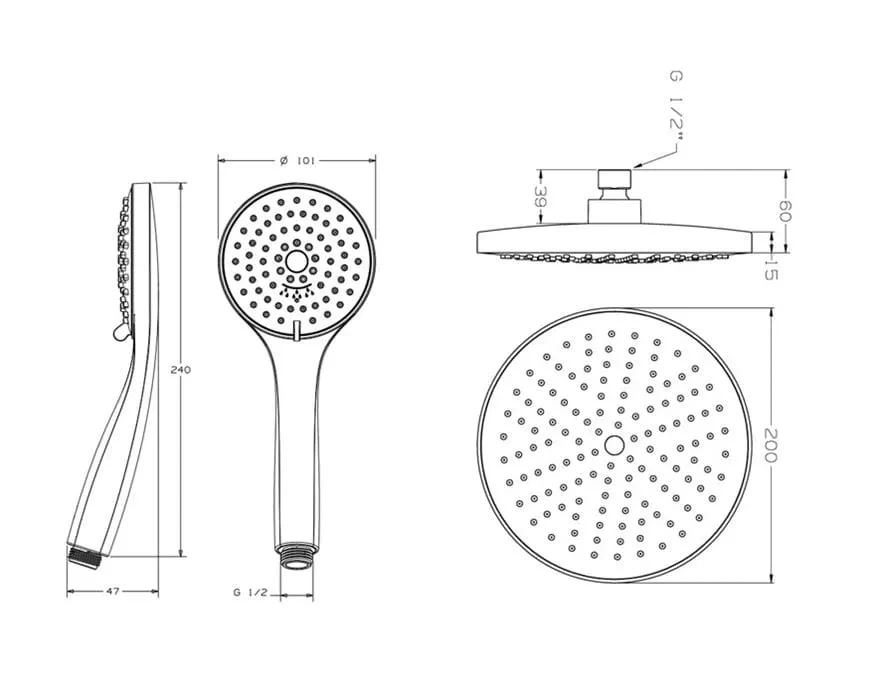 CONCEPT 100 sprchový set s termostatickou baterií - 2