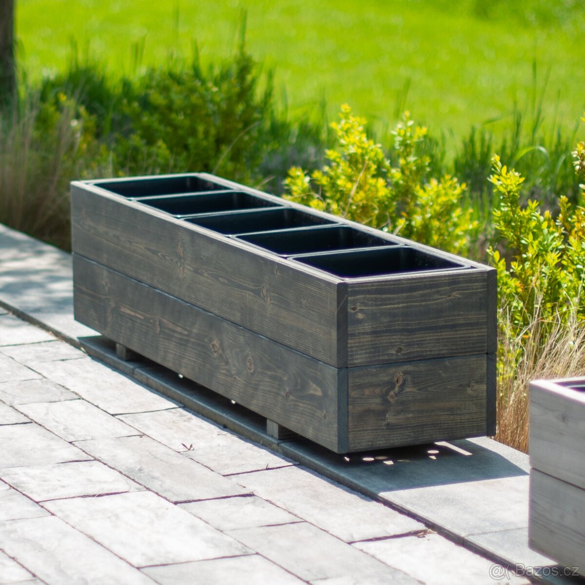 Dřevěné truhlíky na terasu - antracit / šedá - 2