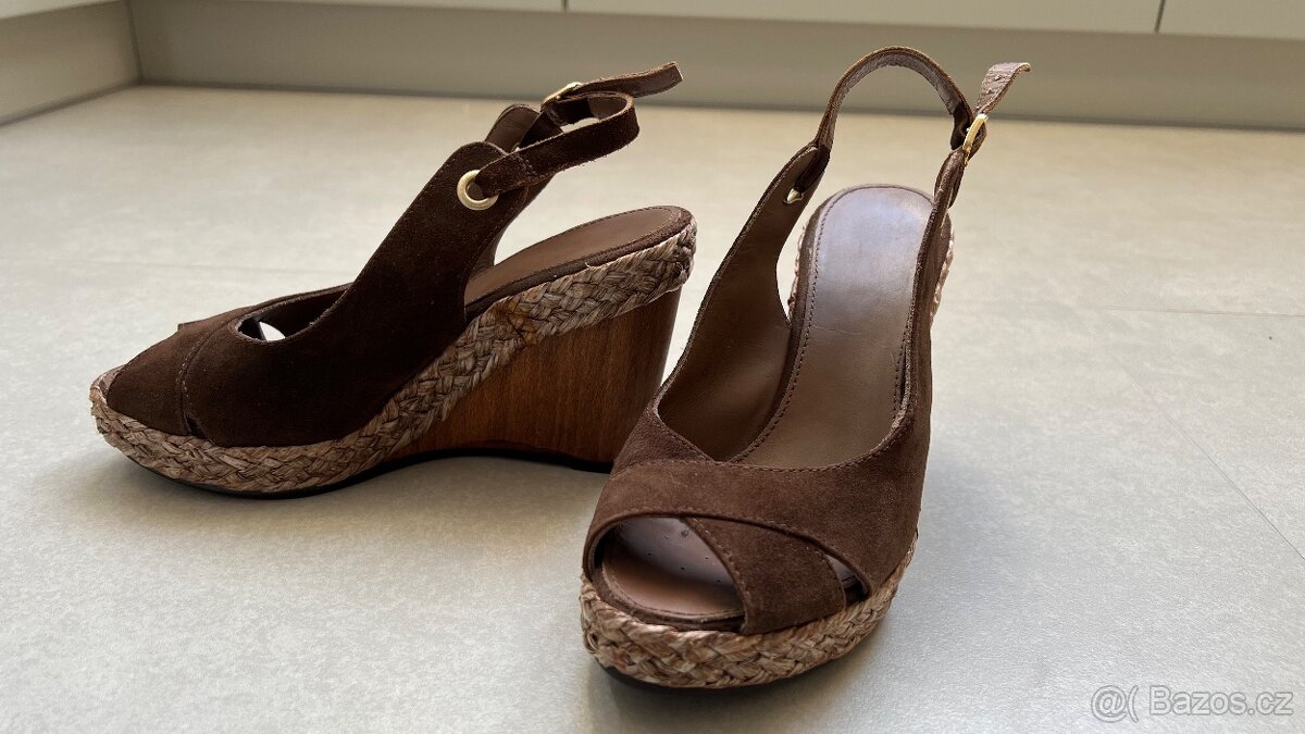 GEOX 38 Hnedé sandále na platforme - 2