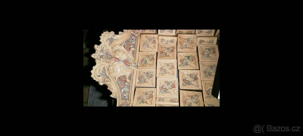 Kachlova kamna starozitná rohová - 2