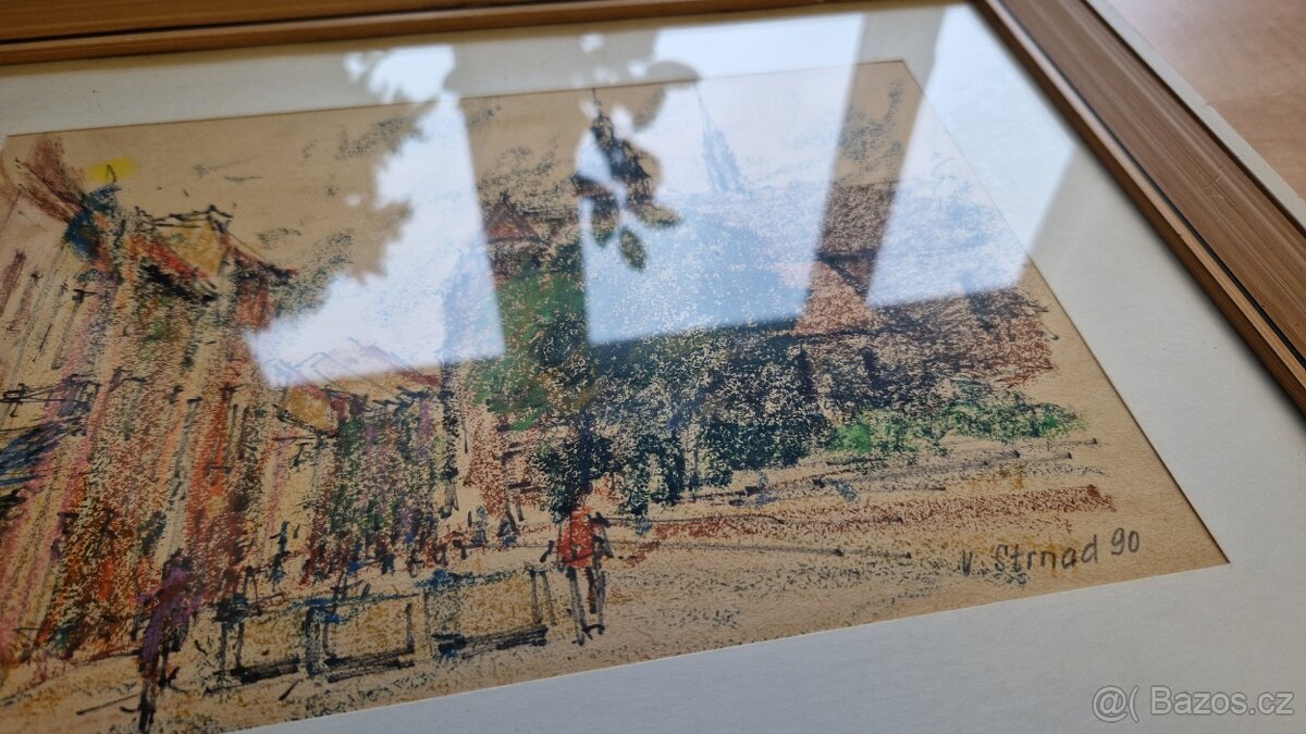 Obraz, malíř Vojtěch Strnad, uhel, 1990 - 2