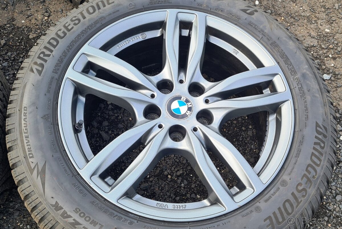 Zimní Alu kola BMW 5, G30, Bridgetone 225/55R17, 8mm - 2