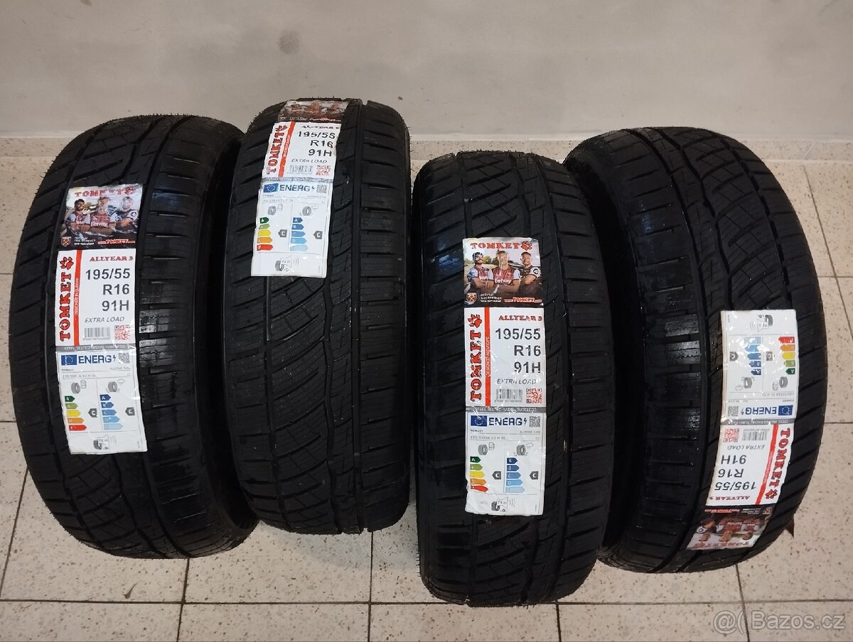 4x Nové celoroční pneu Tomket Allyear 3 91H 195/55/16 - 2