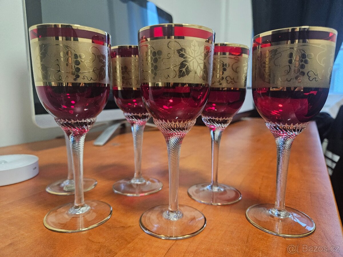 Rubínové sklenice crystal - 2