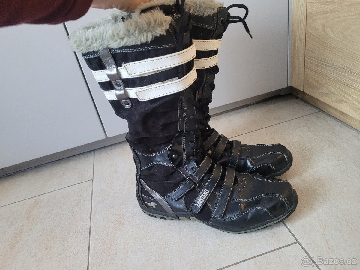 Kozačky MUSTANG černé vel. 38 - 2