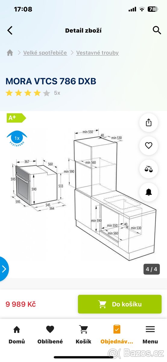 Vestavná trouba Mora - 2