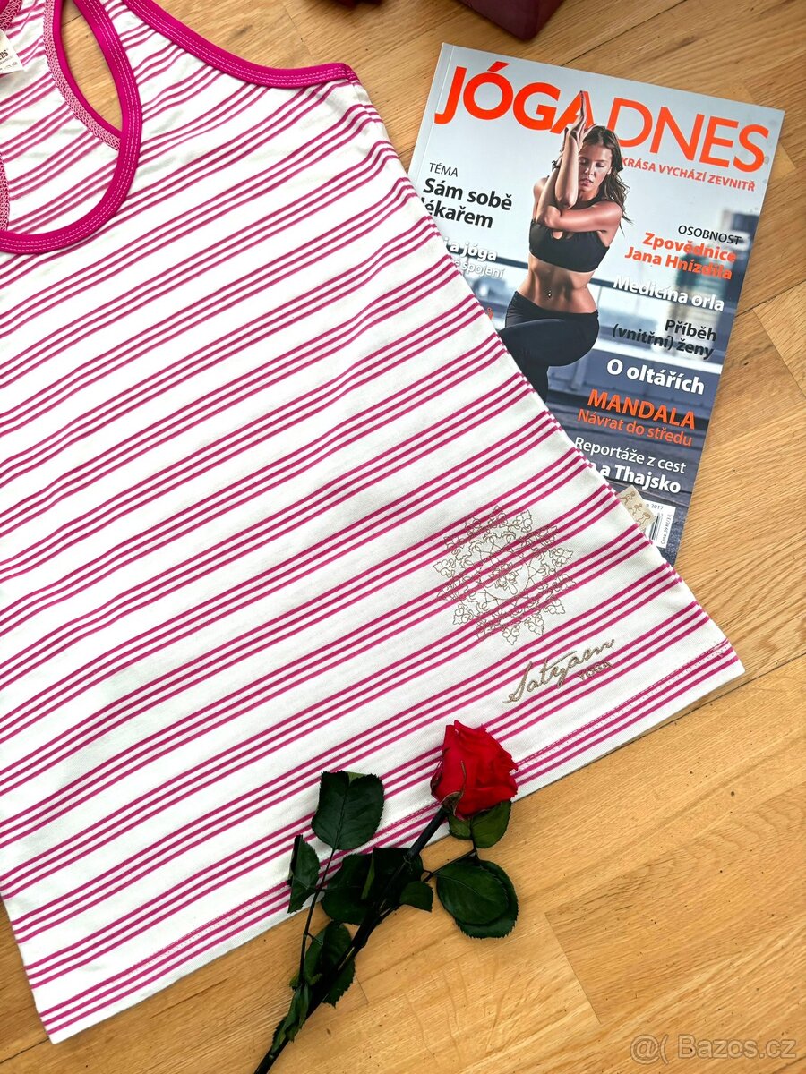 JÓGA NOVÉ nátělník tílko biobavlna S/M pruhovaný - 2