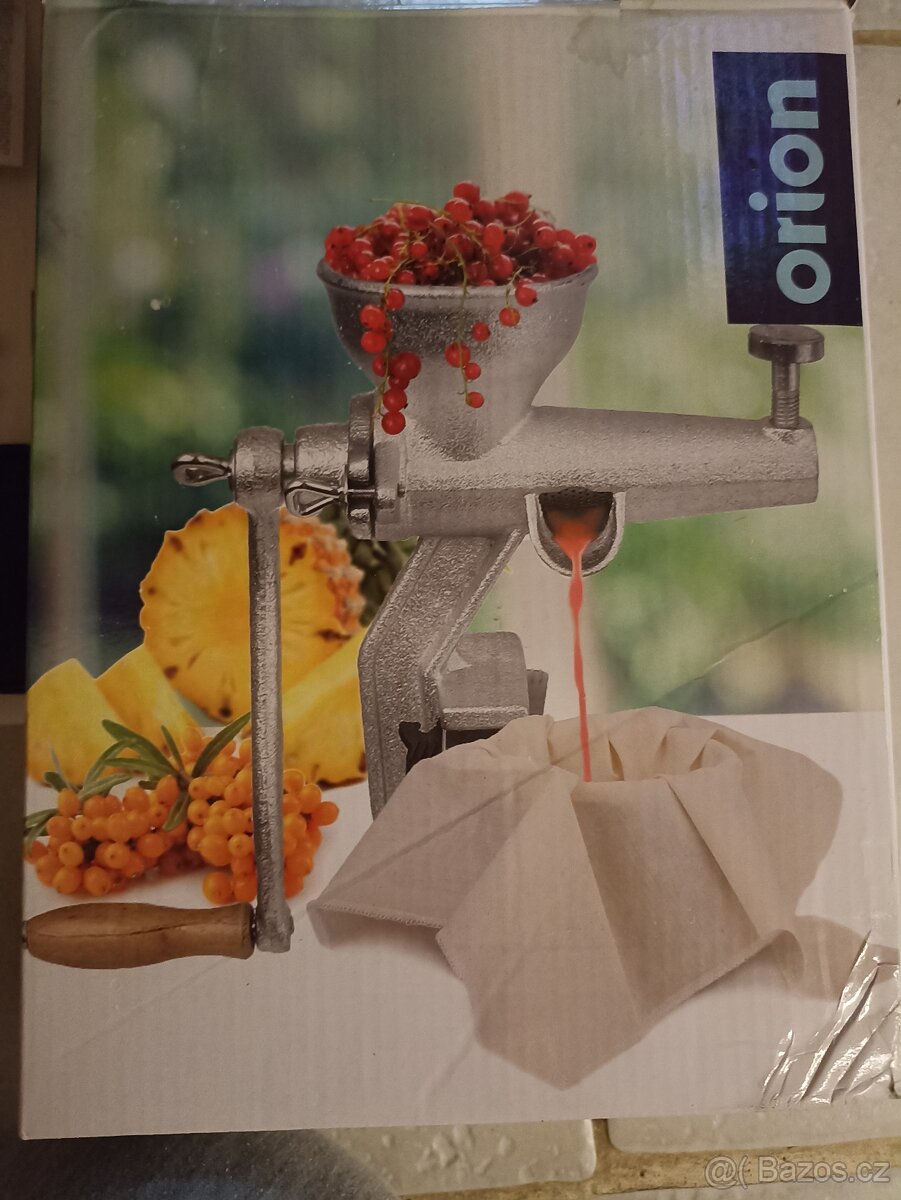 Odšťavňovač ovoce ORION, litina +plátýnko - 2