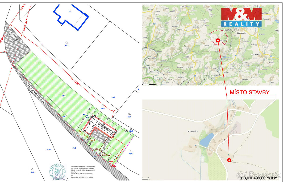 Prodej pozemku k bydlení, 1163 m², Zbraslavice - Krasoňovice - 2