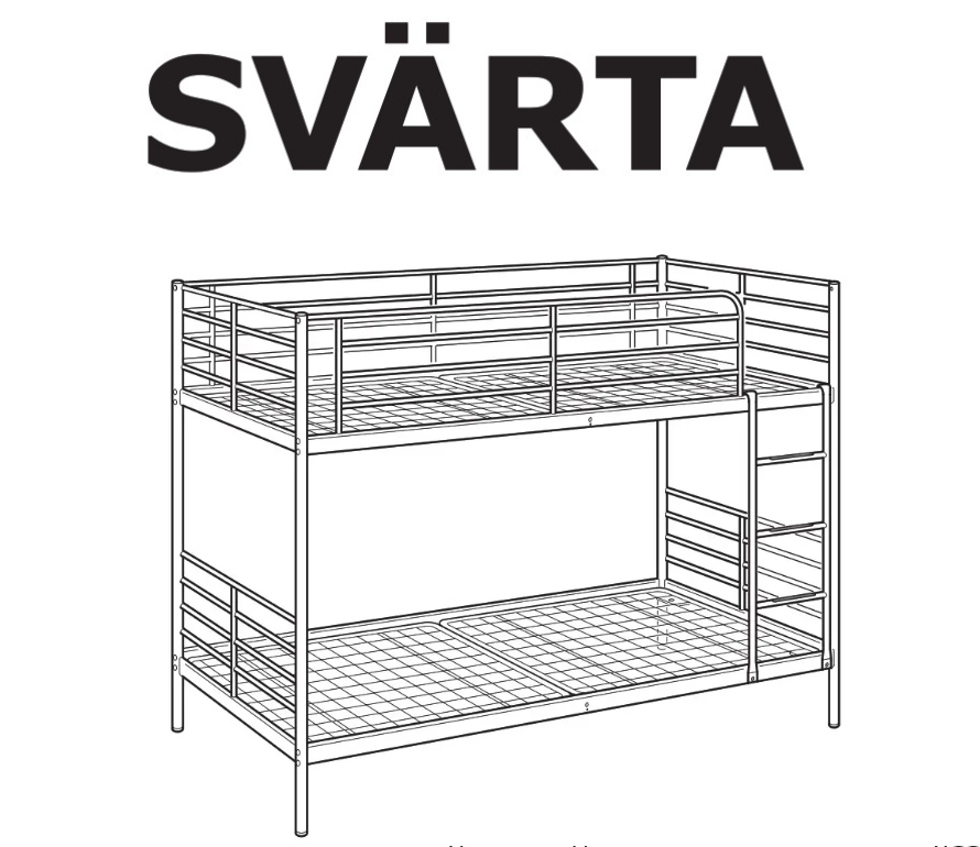 Kovová dvoupatrová postel IKEA 90x200cm-Bílá,včetně matrací - 2