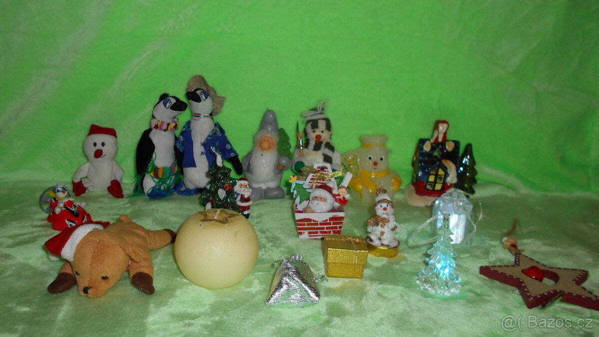 Vánoce - retro stojánek, sobí bačkory, vánoční dekorace - 2