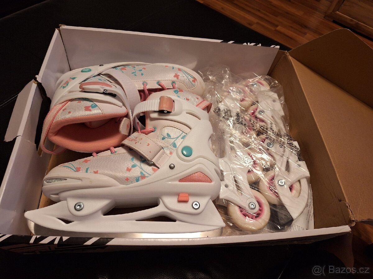 Dětské stavitelné brusle 2v1 inline / lední / kolečkové - 2